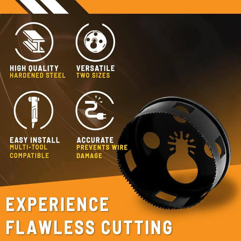 Rack-A-Tiers Round Multi-Tool Hole Saw by Amazon; black drywall hole saw for recessed lights (4 1/4).