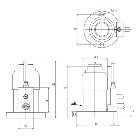 Dead On Accurate Cnc Router Z Axis Tool Setter With Automatic Height Measurement Gauge For Milling Machines blueprint with dimensions.