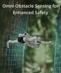 Mini 4 Pro Folding Drone With RC 2 Remote And Screen Fly More Combo 4K HDR Video Camera navigating between trees with sensors