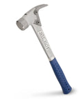 Aluminum Framing Hammer 14 oz with Milled Face, Straight Rip Claw, Shock Reduction Grip, USA Made, lightweight design in blue handle