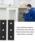 Two Pack Aluminum Alloy Joint Plate With Three Holes Mending Flat Bracket For Furniture Frames Tables Beds Chairs And Shelves Rustproof Easy Install And Sturdy Straight Brace 40x40 in use by worker with drill