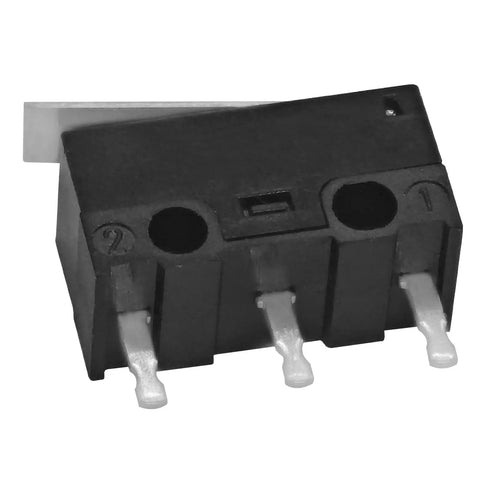 Three Pin Basic Limit Switch Pack Of Four SPDT Hinge Lever Subminiature 1.47N Actuator 3A 125V PCB Mount IP54 shown in black