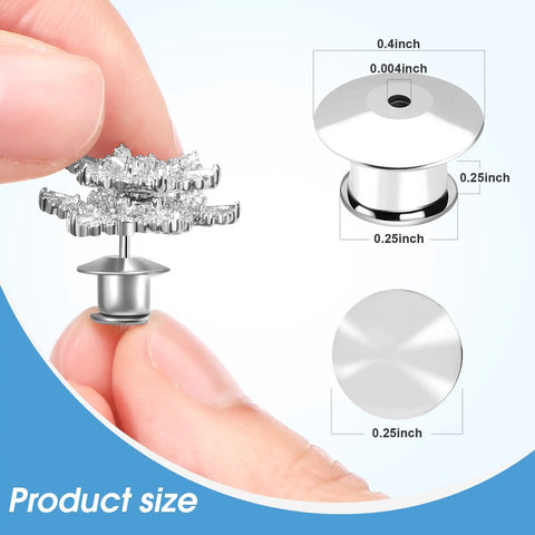Hella Durable 40 Pack Locking Pin Back Keepers With A Rock Solid Spring Loaded Latch Nickel Plated Copper Clasp size details