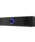 USB A Powered Computer Speakers For Desktop And Laptop, Dope Wired Stereo PC Speakers With 3.5mm Aux Jack, No Bluetooth, angled view.