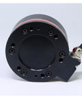 Front view of Six Axis Force Sensor for Industrial Robots Pro Grade Multi Dimensional 3D and 6D Torque Measurement, alloy steel, shielded cable.