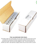 Ten Piece DIN Rail Slotted Aluminum Channel Set RoHS Compliant For Industrial Electrical Panels 8 Inch Long 35mm Wide 7.5mm High Built Tough Mounting Rails For Easy Go To Panel Installations packaged in box