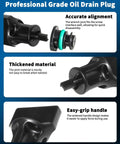 Professional grade oil drain plug features accurate alignment, thickened material, and easy-grip handle for No Leak Oil Drain Plug Set With Removal Tool 6 Pack Compatible With Volkswagen 1.8L 2.0L Petrol Engines And Audi Lineup Like A3 A4 A6 Q7 TT Golf Passat Beetle Tiguan Replacement Part 06L103801