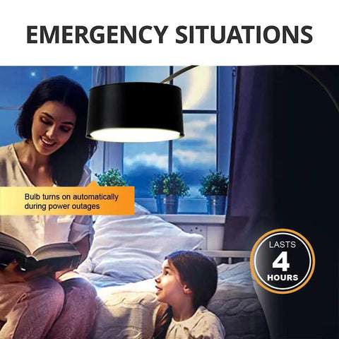 Rechargeable LED Bulbs 9W Daylight White 6000K Multi-Function Battery Backup Emergency Light in room setting