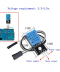 Close-up view of the Two Pack Digital Temperature And Humidity Sensor Modules with wires 3.3V to 5V for Arduino Raspberry Pi.