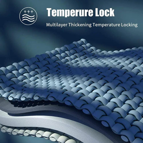 Close-up of thermal foam layers in Portable Folding Bathtub For Adults, Japanese Style Soaking Spa With Thermal Foam, Whale Blue.