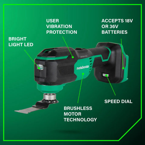 Cordless Oscillating Multi Tool For DIY Pros With 6 Speed Settings Low Vibration Design Universal StarLock System Lightweight