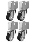 4 Pack Heavy Duty Furniture Wheel Castors 1.5 Inch Universal Swivel Casters Quiet Trolley Wheels with rubber base and metal plate