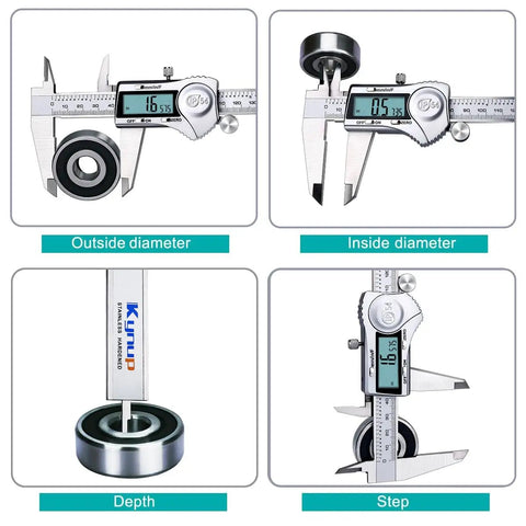 Digital Caliper 8 Inch Stainless Steel Tool Built To Last With IP54 Splash Proof Protection showing measurements