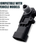 Rock Solid Fuel Tank Pressure Sensor With High Temp Resistance For Vapor Vent Port Setup Compatible With Oem 16238399 9377680 plug and play black replacement showing connections.