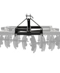 Front view of 46 Inch Universal Disc Harrow For CAT 0 Tractors Heavy Duty Steel Construction with powder coated finish.