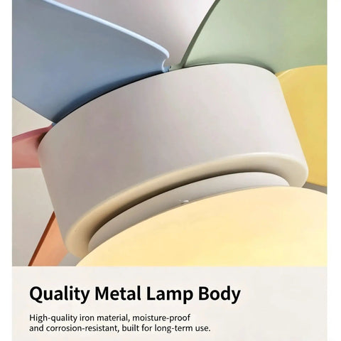 YPDJVLTI Children's Ceiling Fans Lights Ceiling Lamp with quality metal lamp body in pastel colors and sturdy design.