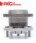 Front view of rear wheel bearing hub assembly for 2005 to 2009 Subaru Legacy and Outback, 5 lug, OE quality, ISO TS 16949 certified.