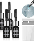 Windshield Repair Kit For Cars, 4 Piece Auto Glass Repair Set With Nano Glass Repair Fluid for Fixing Chips, product layout view