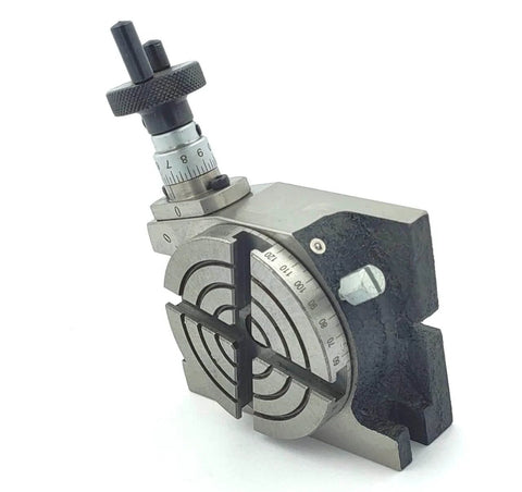 Beefy Three Inch Rotary Milling Table With M6 Clamp Kit For Milling Machines, 80mm Indexing Table With Four TSlots, 5 Degree Increments