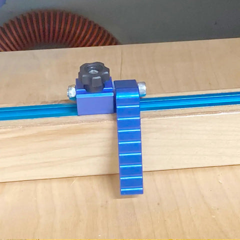 2 Pack T Track Flip Stop For 3 Inch Woodworking Fence Blue Aluminum Pro Grade Miter Saw Stop Block Universal And Double Cut T Tracks