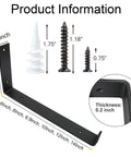 Product dimensions showing Retro Wall Shelf Brackets Set Of Four Badass Iron Supports Hella Heavy Duty Vintage Mounts specifications.