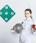 Fencer near Dope Dual Sided Rubber Fencing Training Target Wall Mounted For Indoor And Outdoor Use Lightweight Practice Equipment Epée Target Board For Precision Drills And Skill Building