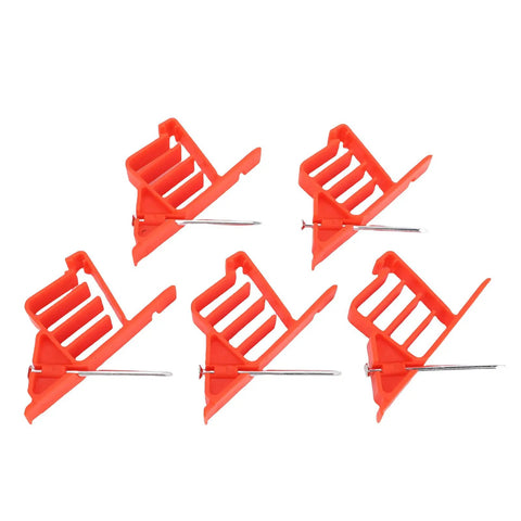 Mingzhe Multi Cable Clips 25 Pack set of five red clips with nails for managing cords and wires in home office setups.