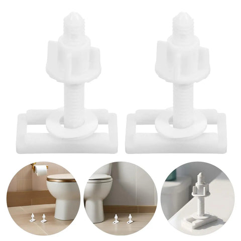 10 Piece Toilet Seat Bolt Kit with Plastic Screws Nuts and Washers for Universal Toilet Lid Fit, Durable ABS Construction