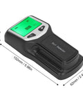 ALIESTFDNO Stud Finder Wall Scanner 5 in 1 Detector with LCD Display for, angled view showing display and dimensions.