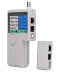 4 In 1 Cable Tester With Quick Response Detachable Modules For Network Telephone BNC USB RJ11 RJ45 And Coaxial Cables Meter Includes BNC Adapter Portable Handheld Tool For Tech Pros, white ABS body