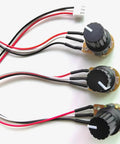 Three 10K And 100K Ohm Linear Taper Rotary Potentiometers with 3 Pin XH254 Connectors, 20cm Wire Leads, Black Knob Covers
