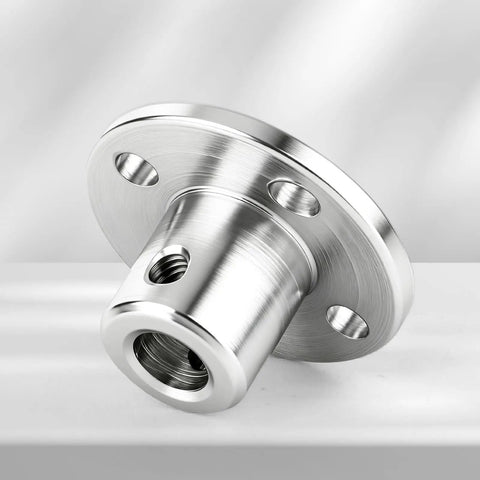 8 Pack 5mm Rigid Flange Couplings for Motor Shafts, DIY Model Building, Easy Install with Screws and Wrench Kit, Durable Steel Flange Shaft Connectors for Robotic Projects and Handmade Creations, steel close-up