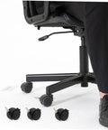 6 Heavy Duty Swivel Caster Wheels with Brake for Laundry Carts & Small Furniture Durable & Easy Spin Replacement Wheels for Home Use near an office chair.