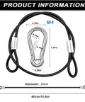 15 Pack 8 Inch Stainless Steel Tethers With Four Spring Snap Hook Clips Vinyl Coated Steel Wire Cable Lanyards product image