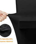 Close-up of Rectangular Fitted Spandex Table Covers For 6ft Tables Two Pack Black Stretch showing material blend