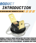 2 Pack Dryer High Limit Thermostat L255-40F, easy install, auto reset, safety cutoff for quiet, efficient drying and preventing overheat