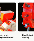 Two Row Hand Push Seeder showing seed plate and mechanism for accurate quantification and equidistant seeding.