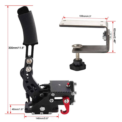 Pro Sim Racing Handbrake For PS4 PS5 USB 3.0 14Bit Precision, Thrustmaster T300RS compatibility, with clamp and steel build