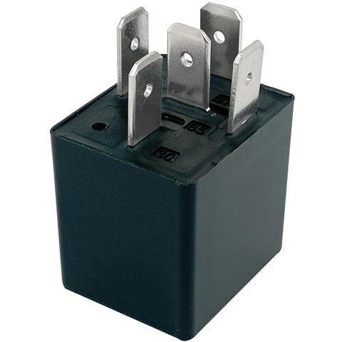 Close-up of Beefy 12V 40A 5-Pin SPDT Relay Pack Four Pack For Automotive Systems 12VDC Power Relay Compatible With HID Lighting ABS EPS AC Fixes