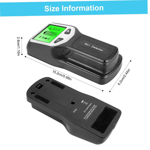 TusaMer Stud Finder Wall Scanner, 5 in 1 Stud Detector with LCD Display, compact size of 2.44x5.98 inches.