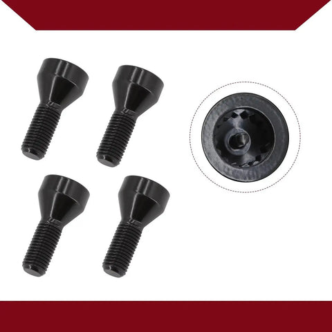 Premium Lug Wheel Studs Kit For Your BMW Z4 Z3 M6 M5 M3 135is 135i 128i Heavy Duty Car Wheel Bolts Bolt Set Replacement OEM 36136786419 Reliable And Tough black steel wheel bolts set, 4 pieces