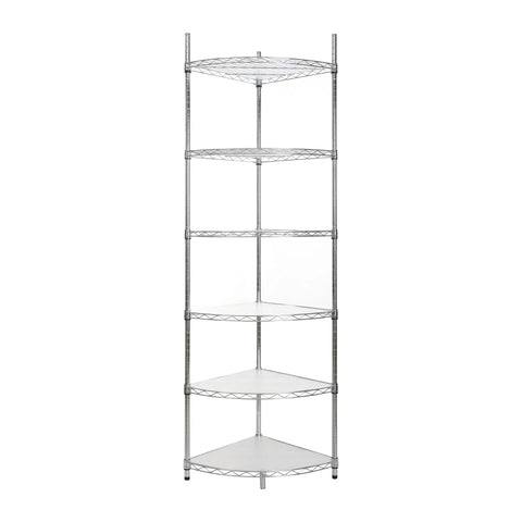 Built Like A Tank 6 Tier Metal Corner Wire Shelf With Waterproof Liners And Adjustable Leveling Feet Detachable Garage Storage Rack.
