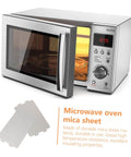 Microwave with inset showing Six Pack Microwave Waveguide Covers And Heat Insulation Pads For Oven Replacement Easy Cut Mica Sheets