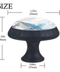 Blue Marble Crystal Glass Cabinet Handles 1.37 Inch 4 Pack Drawer Knobs And Closet Pulls with size details
