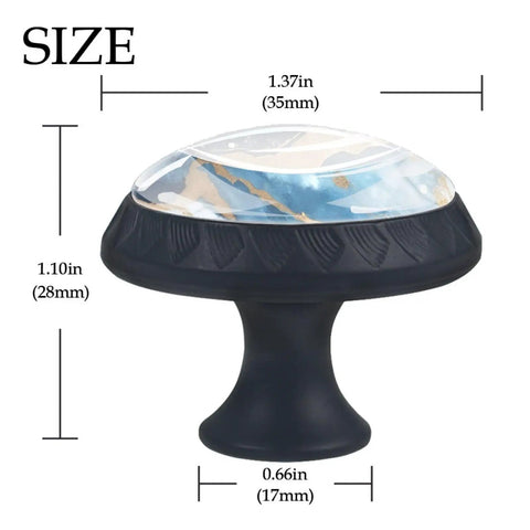 Blue Marble Crystal Glass Cabinet Handles 1.37 Inch 4 Pack Drawer Knobs And Closet Pulls with size details