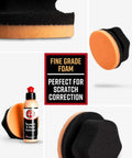 Scratch And Swirl Remover Hand Correction Kit For Cars With Orange Compound Pad Applicator, 4 oz bottle and pad shown