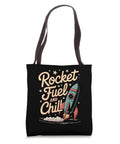 Model Rocket Hobby Tote Bag For Builders Who Love Launches Rocket Kits And Space Science On The Go with rocket illustration.