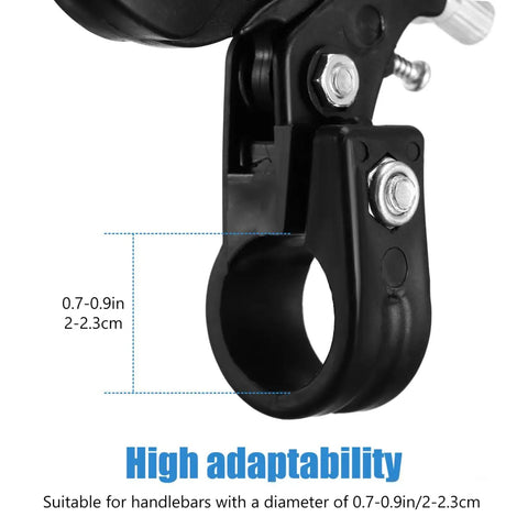 Kids Bicycle Brake Levers Set detailed view of easy install brake handle clamp showing adaptability to 0.7-0.9 in handlebars.