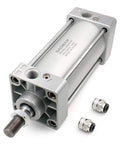 Heavy Duty Pneumatic Air Cylinder Two And A Half Inch Bore, 3.94 Inch Stroke, Double Acting, Single Rod, M16 By 1.5 Threaded Rod, Three Eighths Inch Port