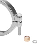 Sanitary tri-clamp clamp, 3.5-inch, stainless steel 304; bolt with brass nut and washer (3 pieces).